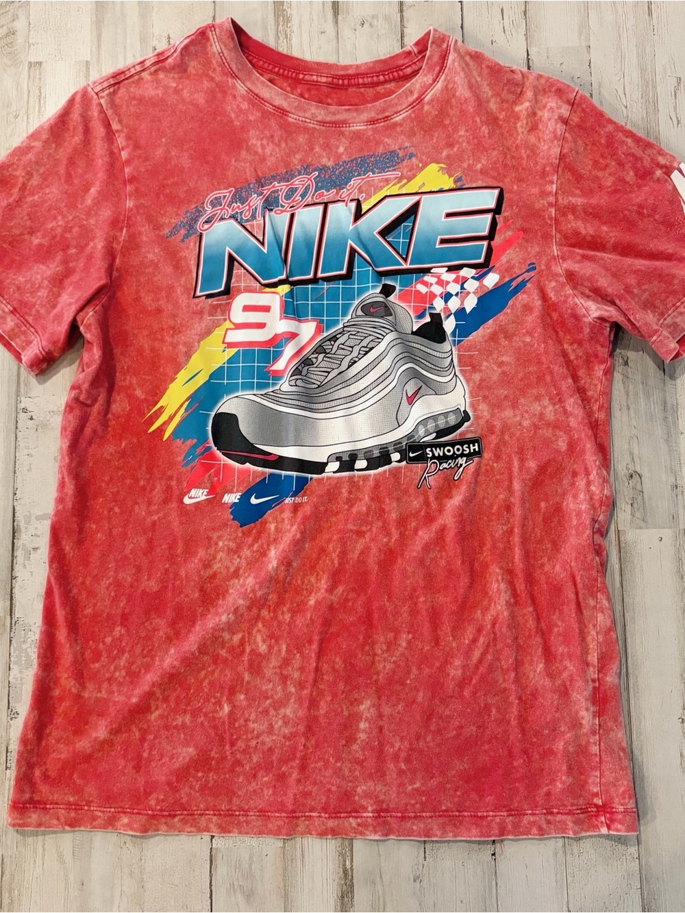 Nike Racing Graphic Tee with Sneaker Print Small